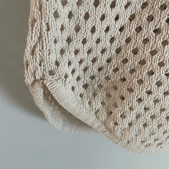 Willow Cream Mixed Stitch sleeveless crochet knit dress size 7/8 - Picture 4 of 4